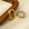 Wholesale Diamondencrusted Round Colorblocked 18K Gold Plated Geometric Stainless Steel Ring For Women