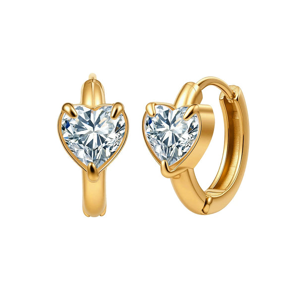 Wholesale Diamondstudded Geometric Stainless Steel Heart Earrings For Women With Electroplating And Original Design