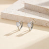 Wholesale Diamondstudded Geometric Stainless Steel Heart Earrings For Women With Electroplating And Original Design