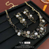 Wholesale Diecast Zirconembedded Geometric Water Drop Clavicle Necklace With Electroplating Treatment
