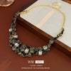 Wholesale Diecast Zirconembedded Geometric Water Drop Clavicle Necklace With Electroplating Treatment
