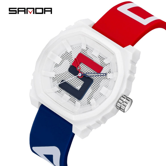 Wholesale Digital Quartz Movement Watch With Printed Logo Silicone Strap And Case Stainless Steel Clasp Round Shape For Male Students