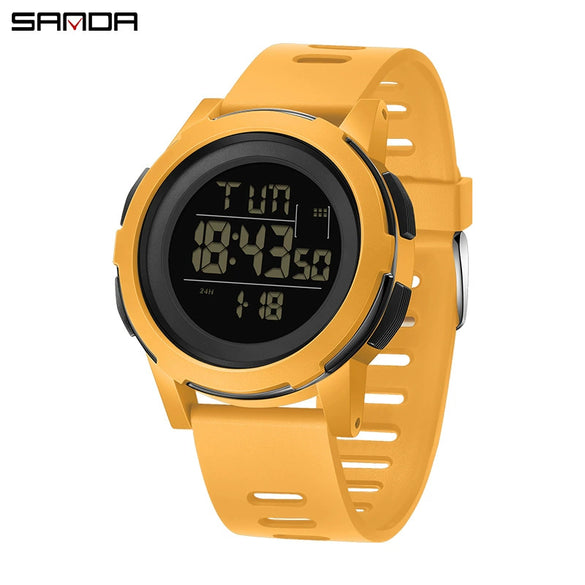 Wholesale Digital Watch Outdoor Luminous Allmatch Fashion Ol Round Dial Abs Case Tpu Strap Acrylic Mirror Unisex