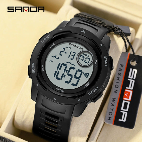 Wholesale Digital Watch Outdoor Luminous Allmatch Fashion Ol Round Dial Abs Case Tpu Strap Acrylic Mirror Unisex
