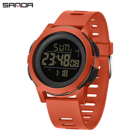 Wholesale Digital Watch Outdoor Luminous Allmatch Fashion Ol Round Dial Abs Case Tpu Strap Acrylic Mirror Unisex