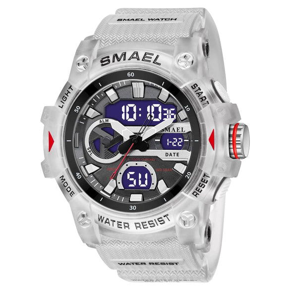 Wholesale Digital Watch Plastic Case Rubber Strap Organic Glass Mirror Round Dial Versatile Casual Sports Fashion