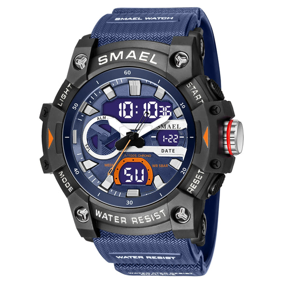 Wholesale Digital Watch Plastic Case Rubber Strap Organic Glass Mirror Round Dial Versatile Casual Sports Fashion