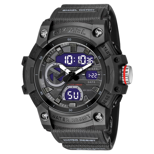Wholesale Digital Watch Plastic Case Rubber Strap Organic Glass Mirror Round Dial Versatile Casual Sports Fashion