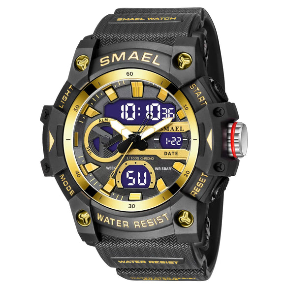 Wholesale Digital Watch Plastic Case Rubber Strap Organic Glass Mirror Round Dial Versatile Casual Sports Fashion