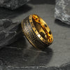 Wholesale Distressed Geometric Titanium Steel Ring With Viking Rune For Men And Women