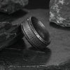 Wholesale Distressed Geometric Titanium Steel Ring With Viking Rune For Men And Women