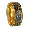 Wholesale Distressed Geometric Titanium Steel Ring With Viking Rune For Men And Women
