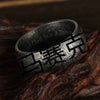Wholesale Distressed Geometric Titanium Steel Unisex Ring