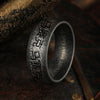 Wholesale Distressed Geometric Titanium Steel Unisex Ring