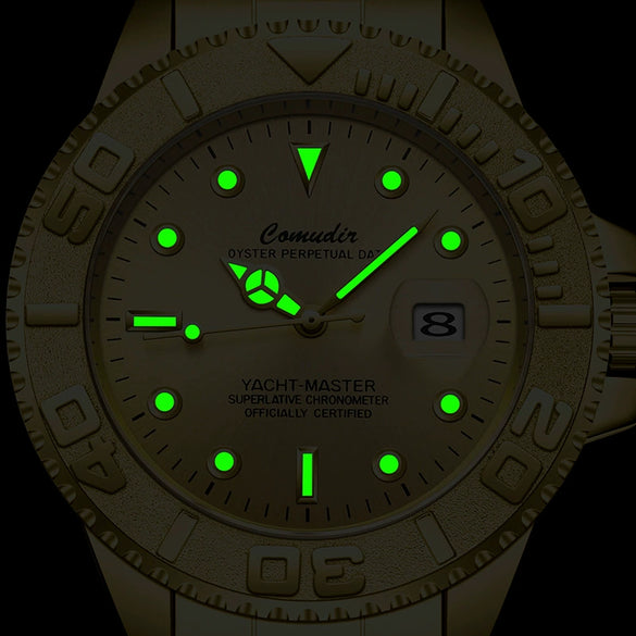 Wholesale Diving Watch Men's Fully Automatic Mechanical Watch Alloy Case And Strap Round Dial Business Style Waterproof Luminous Calendar