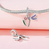 Wholesale Diy Accessories Bracelet Pendant S925 Sterling Silver Beaded Dragonfly Ladybug Dripping Oil Design