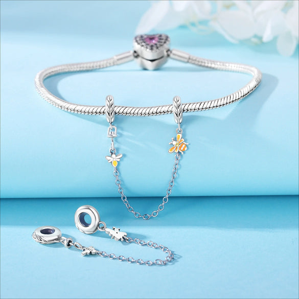 Wholesale Diy Accessories Bracelet Pendant S925 Sterling Silver Beaded Dragonfly Ladybug Dripping Oil Design
