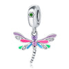 Wholesale Diy Accessories Bracelet Pendant S925 Sterling Silver Beaded Dragonfly Ladybug Dripping Oil Design