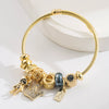 Wholesale Diy Adjustable Couple Stainless Steel And Alloy Bracelet With Crown And Bear Letter Pendant For Women