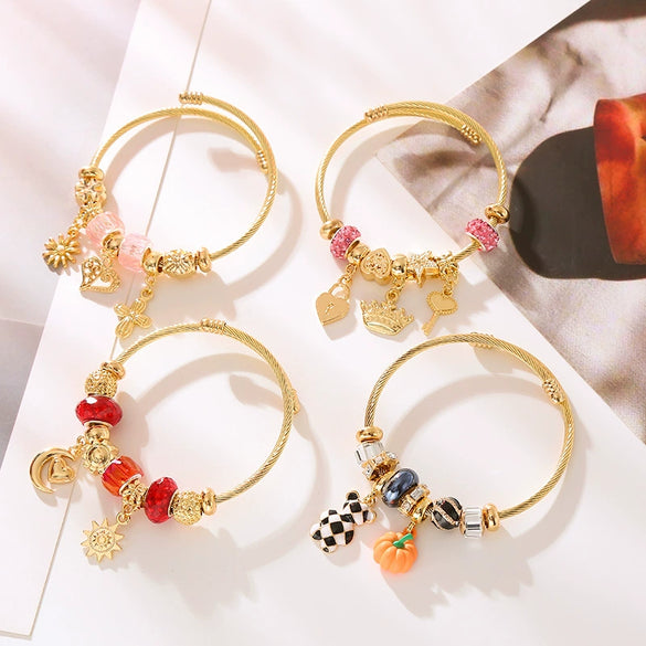 Wholesale Diy Adjustable Unisex Alloy Bracelet With Geometric Pattern And Diamond Design