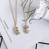 Wholesale Diy Alloy Jewelry Accessories With Electroplating Simple Bow And Bear Inlaid Small Pendant Necklace