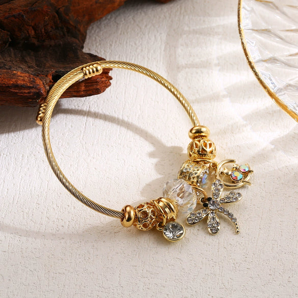 Wholesale Diy Beaded Bracelet Alloy Rhinestone Love Butterfly Pendant Fashion Animal Heart Insect Zodiac Adjustable Couple Bracelet