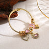 Wholesale Diy Beaded Bracelet Alloy Rhinestone Love Butterfly Pendant Fashion Animal Heart Insect Zodiac Adjustable Couple Bracelet
