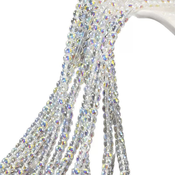 Wholesale Diy Beaded Jewelry Accessories Glass Glazed Round Beads Electroplated For Bracelet Necklace