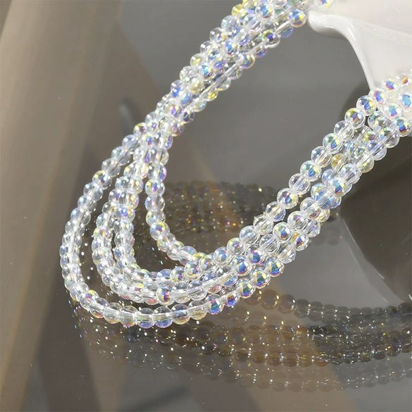 Wholesale Diy Beaded Jewelry Accessories Glass Glazed Round Beads Electroplated For Bracelet Necklace