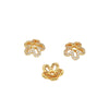 Wholesale Diy Beading Material Loose Bead Bracelet Accessories Copper Inlaid Zircon Flower Tray Electroplated 18K Gold Color Retention