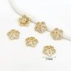 Wholesale Diy Beading Material Loose Bead Bracelet Accessories Copper Inlaid Zircon Flower Tray Electroplated 18K Gold Color Retention