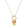 Wholesale Diy Birthstone Necklace With Geometric Pendant Goldplated Copper Jewelry For Women