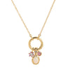Wholesale Diy Birthstone Necklace With Geometric Pendant Goldplated Copper Jewelry For Women