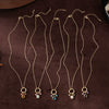 Wholesale Diy Birthstone Necklace With Geometric Pendant Goldplated Copper Jewelry For Women