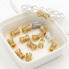 Wholesale Diy Connecting Buckle Copper Inlaid Zircon Rotating Screw Pearl Doublelayer Small Waist Spacer Electroplated