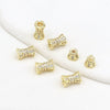 Wholesale Diy Connecting Buckle Copper Inlaid Zircon Rotating Screw Pearl Doublelayer Small Waist Spacer Electroplated