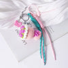 Wholesale Diy Creative Woven Wool And Pu Keychain Bag Hanging Ornaments With Plants Flowers Pattern And Color Printing