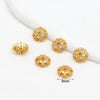 Wholesale Diy Crystal Beading Accessories Copper 18K Gold Plated Diamond Zircon Cut Out Snowflake Flower Holder Spacer Beads Versatile Minimalist