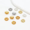 Wholesale Diy Crystal Beading Accessories Copper 18K Gold Plated Diamond Zircon Cut Out Snowflake Flower Holder Spacer Beads Versatile Minimalist