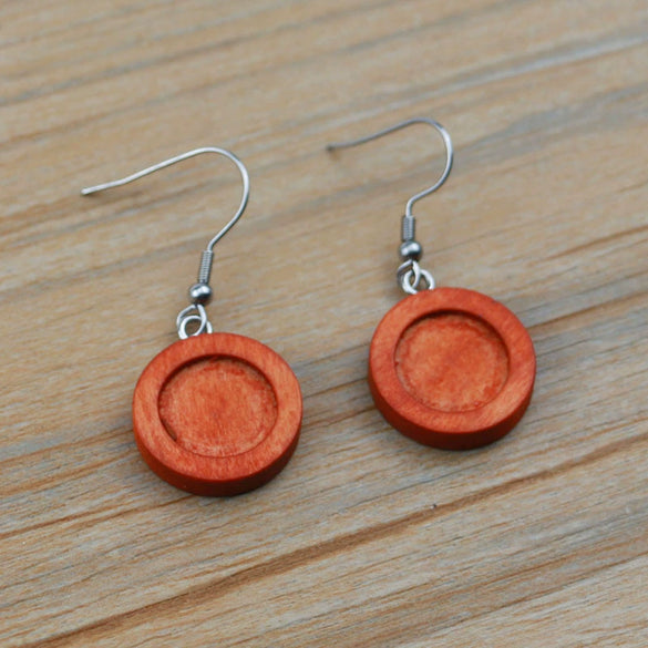 Wholesale Diy Ear Jewelry Accessories Wooden Stainless Steel Antiallergy Ear Hook Totem Geometric Electroplated