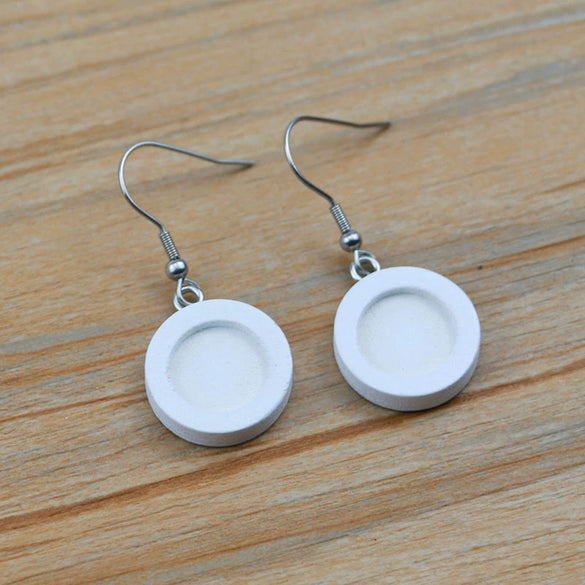 Wholesale Diy Ear Jewelry Accessories Wooden Stainless Steel Antiallergy Ear Hook Totem Geometric Electroplated