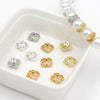 Wholesale Diy Handmade Beads Copper 14K Gold Plated Colorpreserving Microinlaid Zircon Flower Tray Flower Cap Cut Out Petal Spacer Beads Versatile Minimalist