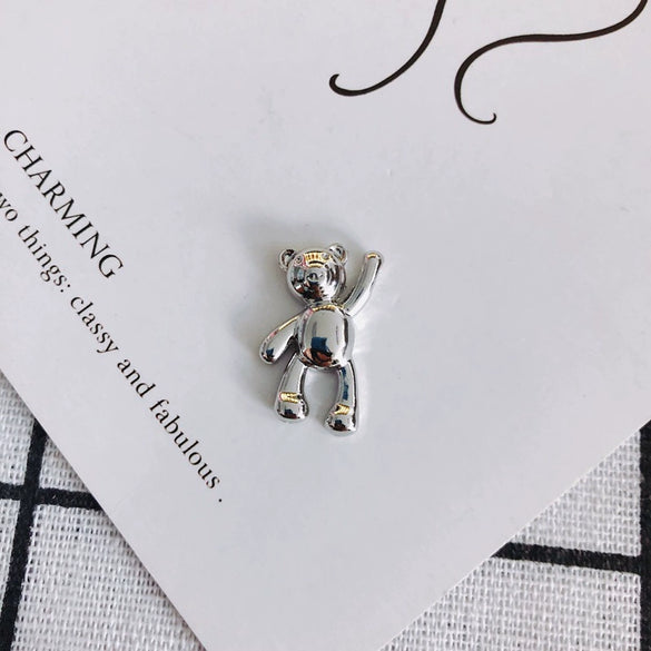 Wholesale Diy Jewelry Accessories Alloy Spray Paint Cute Cartoon Bear Pendant Jewelry Materials