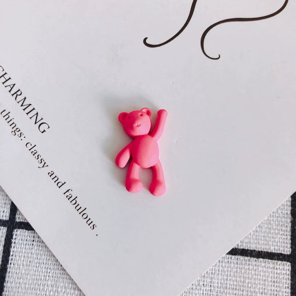 Wholesale Diy Jewelry Accessories Alloy Spray Paint Cute Cartoon Bear Pendant Jewelry Materials