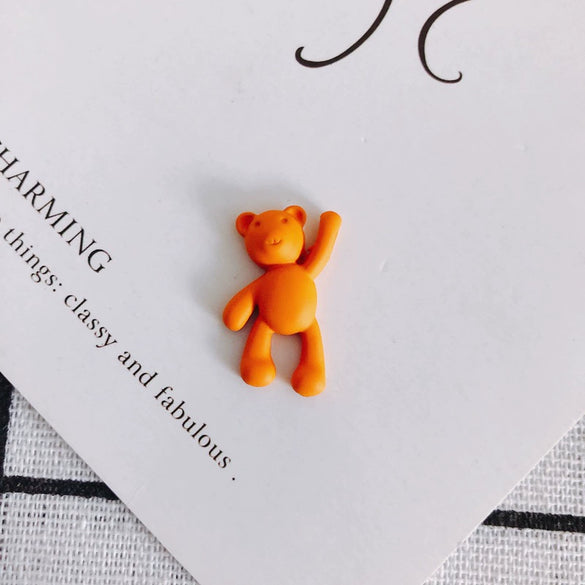 Wholesale Diy Jewelry Accessories Alloy Spray Paint Cute Cartoon Bear Pendant Jewelry Materials