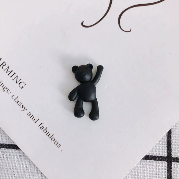 Wholesale Diy Jewelry Accessories Alloy Spray Paint Cute Cartoon Bear Pendant Jewelry Materials