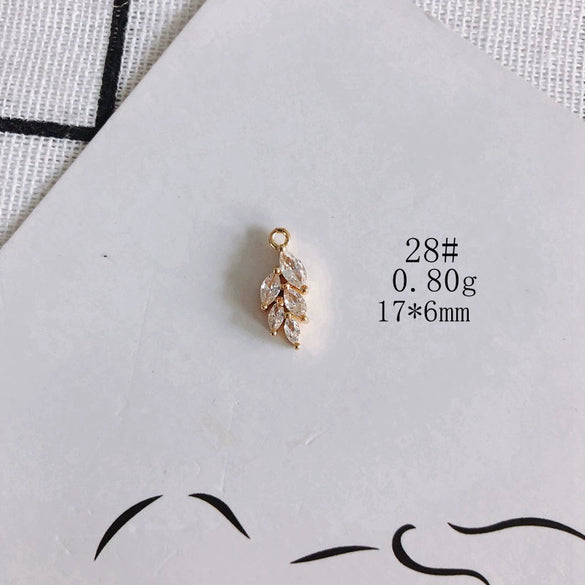 Wholesale Diy Jewelry Accessories Copper Plated Real Gold Hollow Double Hanging Small Pendant Earrings And Necklace Material Accessories