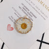 Wholesale Diy Jewelry Accessories Irregular Transparent Resin Pendant With Small Daisy Wafer As Jewelry Material