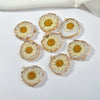 Wholesale Diy Jewelry Accessories Irregular Transparent Resin Pendant With Small Daisy Wafer As Jewelry Material