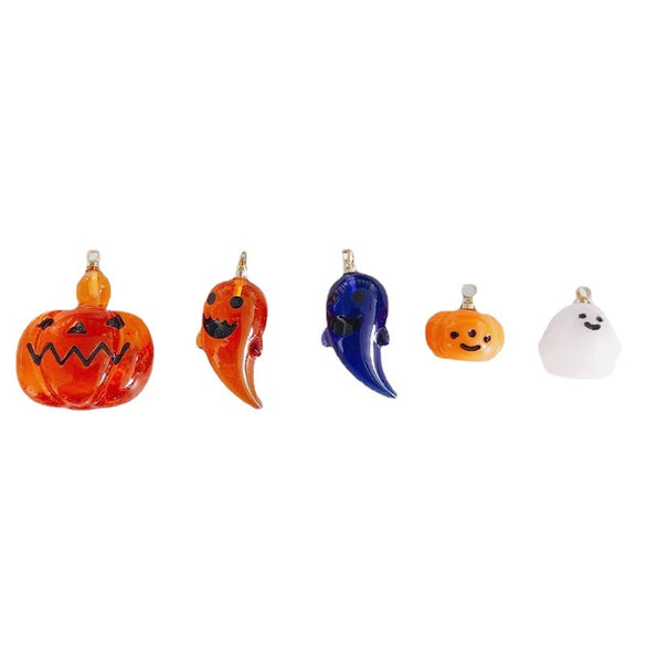Wholesale Diy Jewelry Accessories Plastic Resin Cartoon Festival Element Transparent Pumpkin Lantern Ghost Pendant